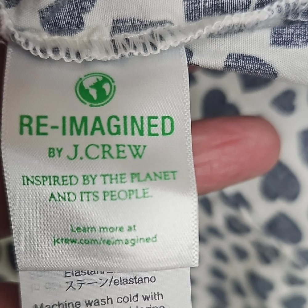 J. Crew Black‎ and White Leopard Print Button-Down Shirt Size XS